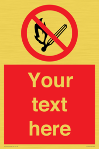 Custom No Open Flames Sign